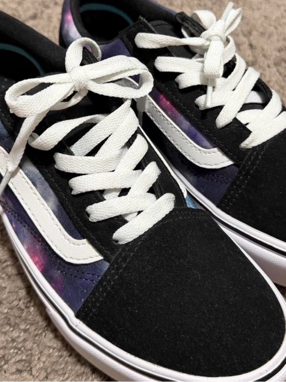Vans Old Skool Black Sneakers with Galaxy Purple & Pink Accents